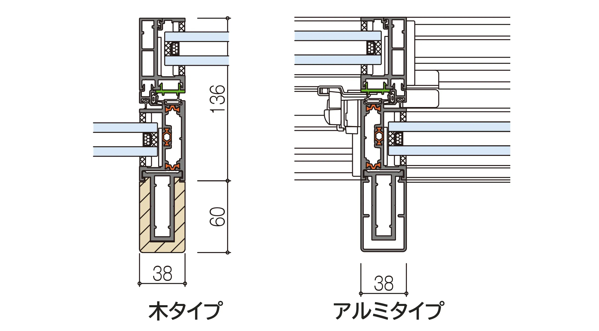 アルミ断熱框(外枠・障子)